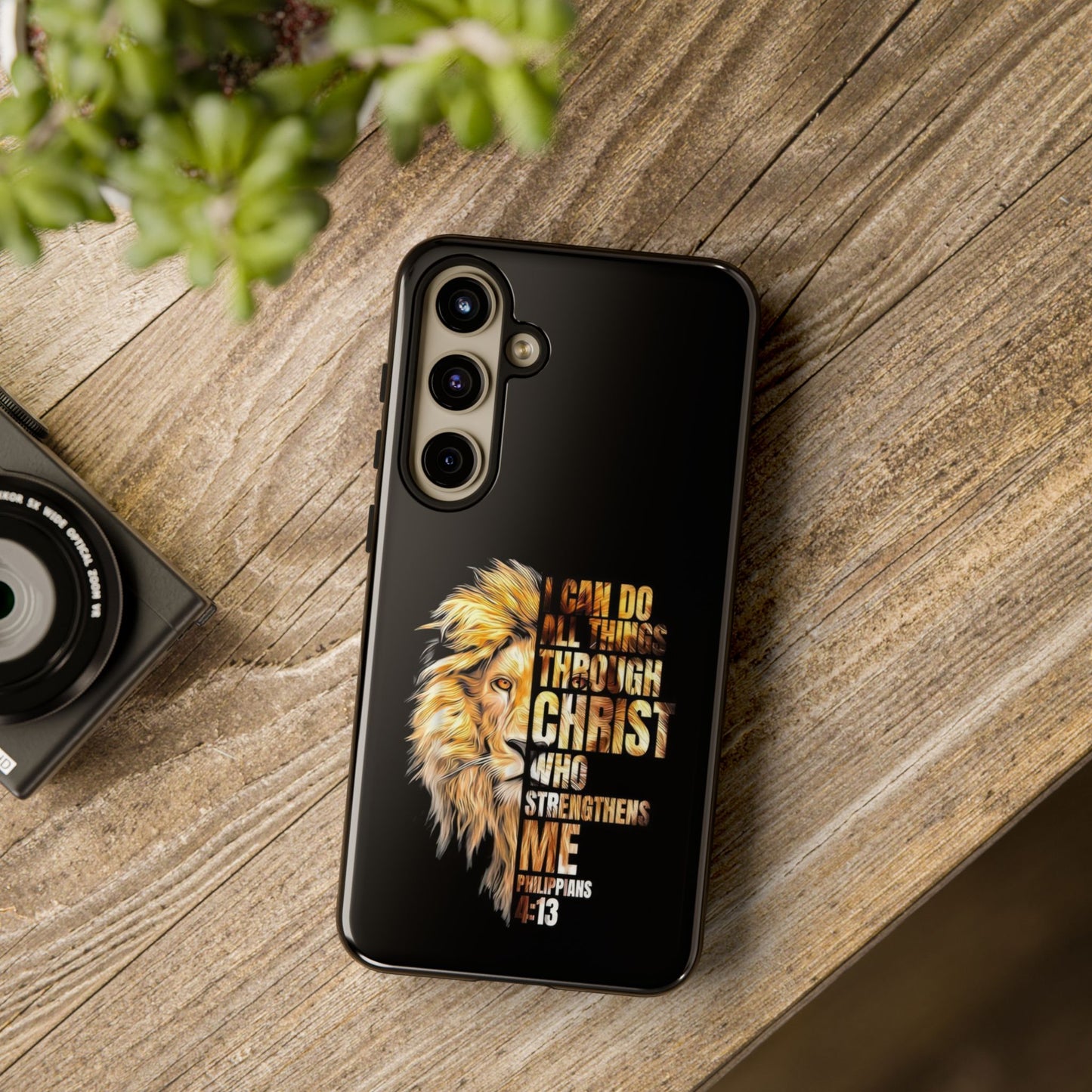 Inspirational Lion  Samsung Phone Case, Strength & Faith, Christian Accessories
