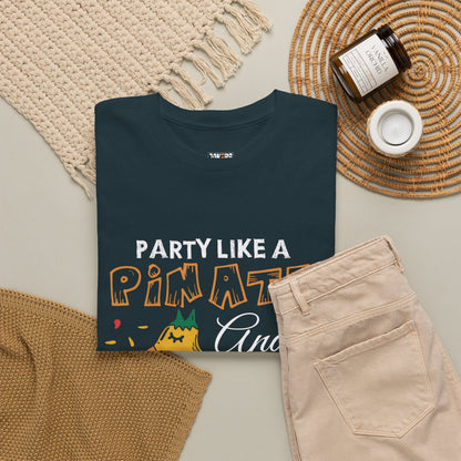 Funny Unisex Heavy Cotton Tee - 'Party Like a Piñata, Get Smashed!'