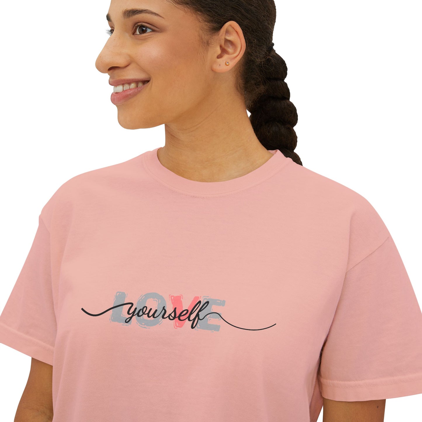 Women’s Boxy Tee - Love Yourself Graphic Shirt