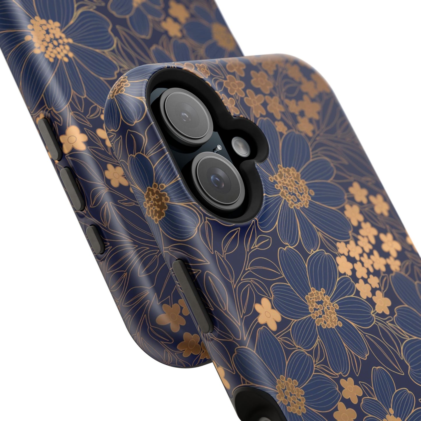 Luxury Serial Magnetic Phone Case, Golden Floral