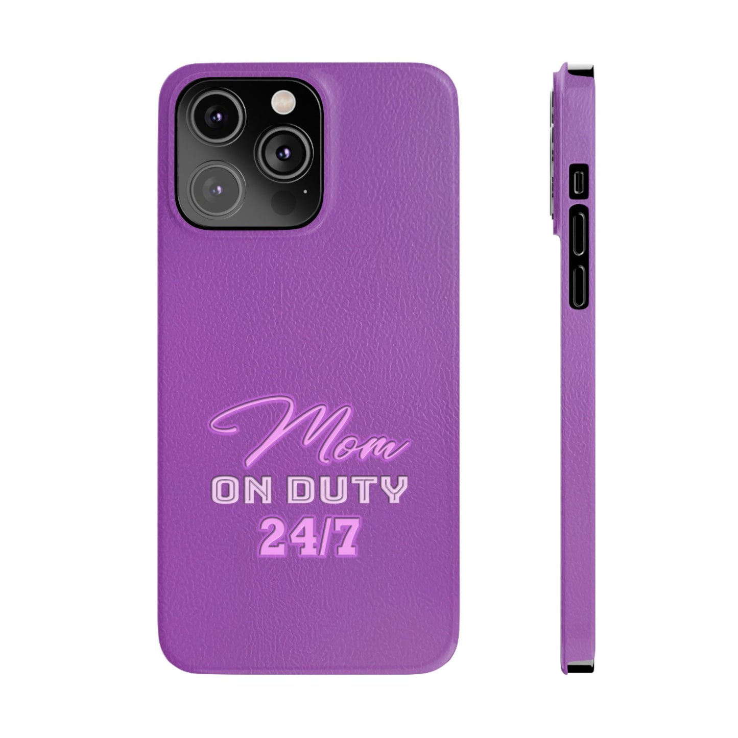 Mom On Duty Slim Case, Purple Case for Mothers