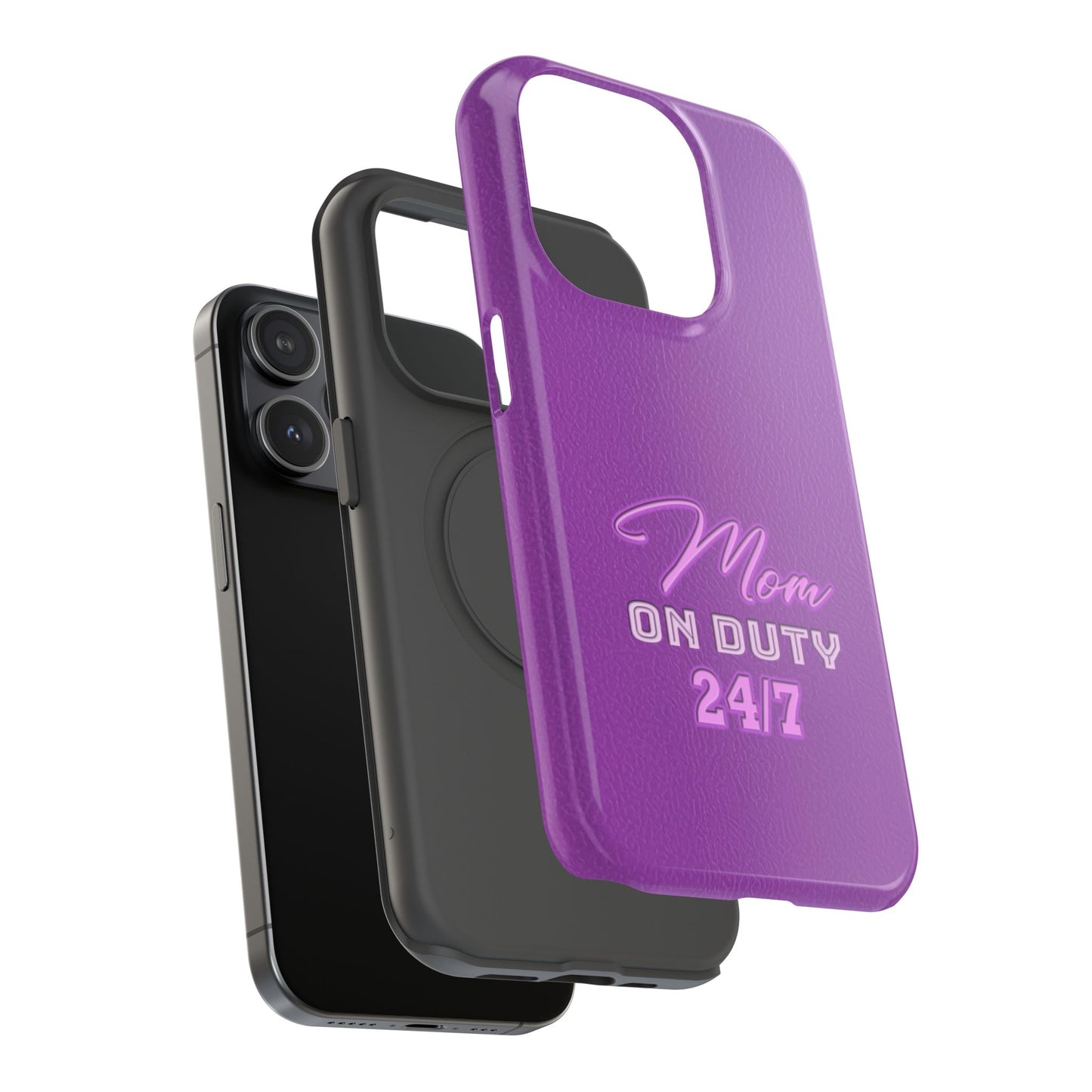 Mom On Duty Impact-Resistant Case, Purple Case for Mothers