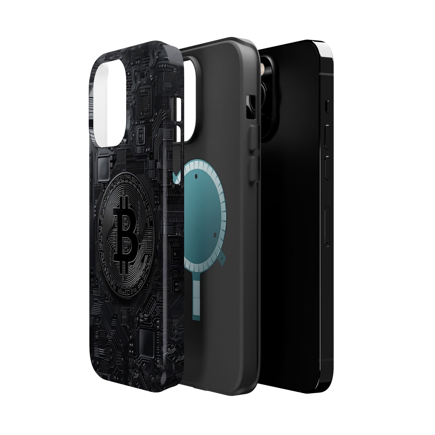 Black Bitcoin Magnetic iPhone Cases - Ideal for Tech Enthusiasts