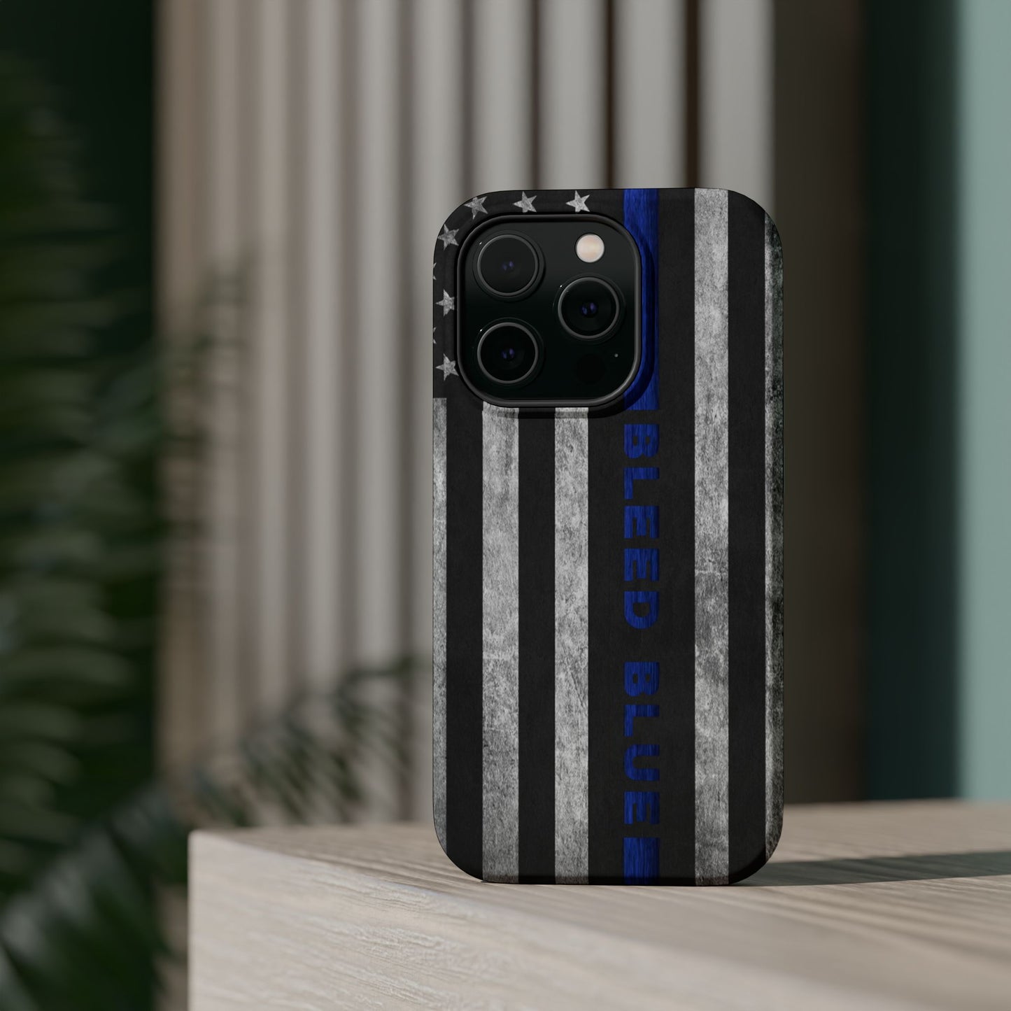 Police Magnetic Phone Cases, Bleed Blue
