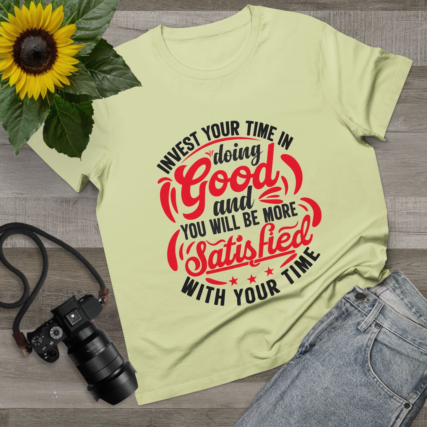 Inspirational Women's Maple Tee – Invest Your Time in Doing Good