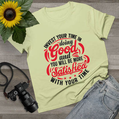 Inspirational Women's Maple Tee – Invest Your Time in Doing Good