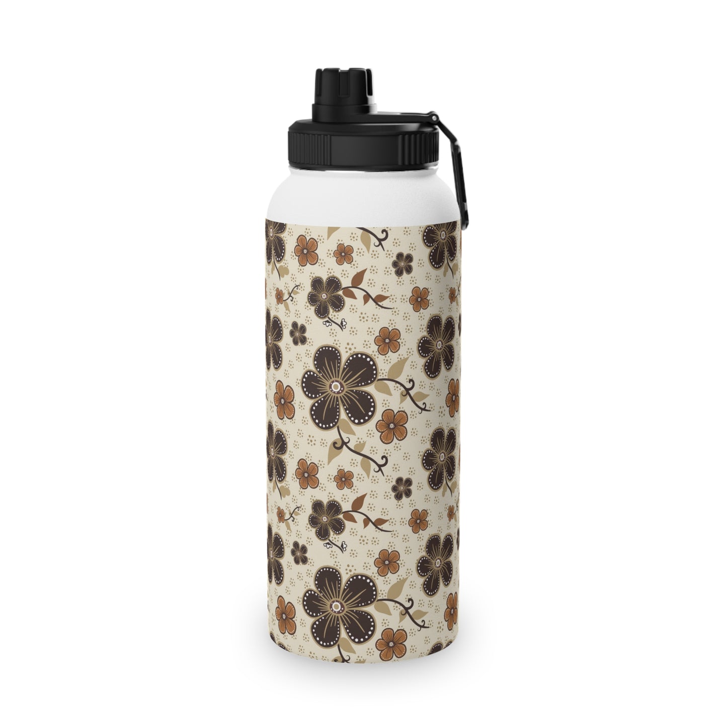 Timeless Elegance Stainless Steel Water Bottle, Sports Lid / Beige