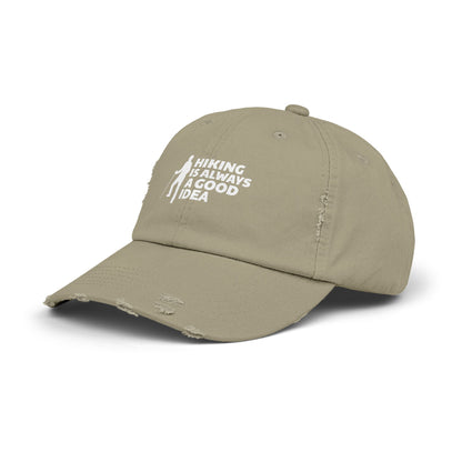 Hiking Is Always A Good Idea Unisex Distressed Cap