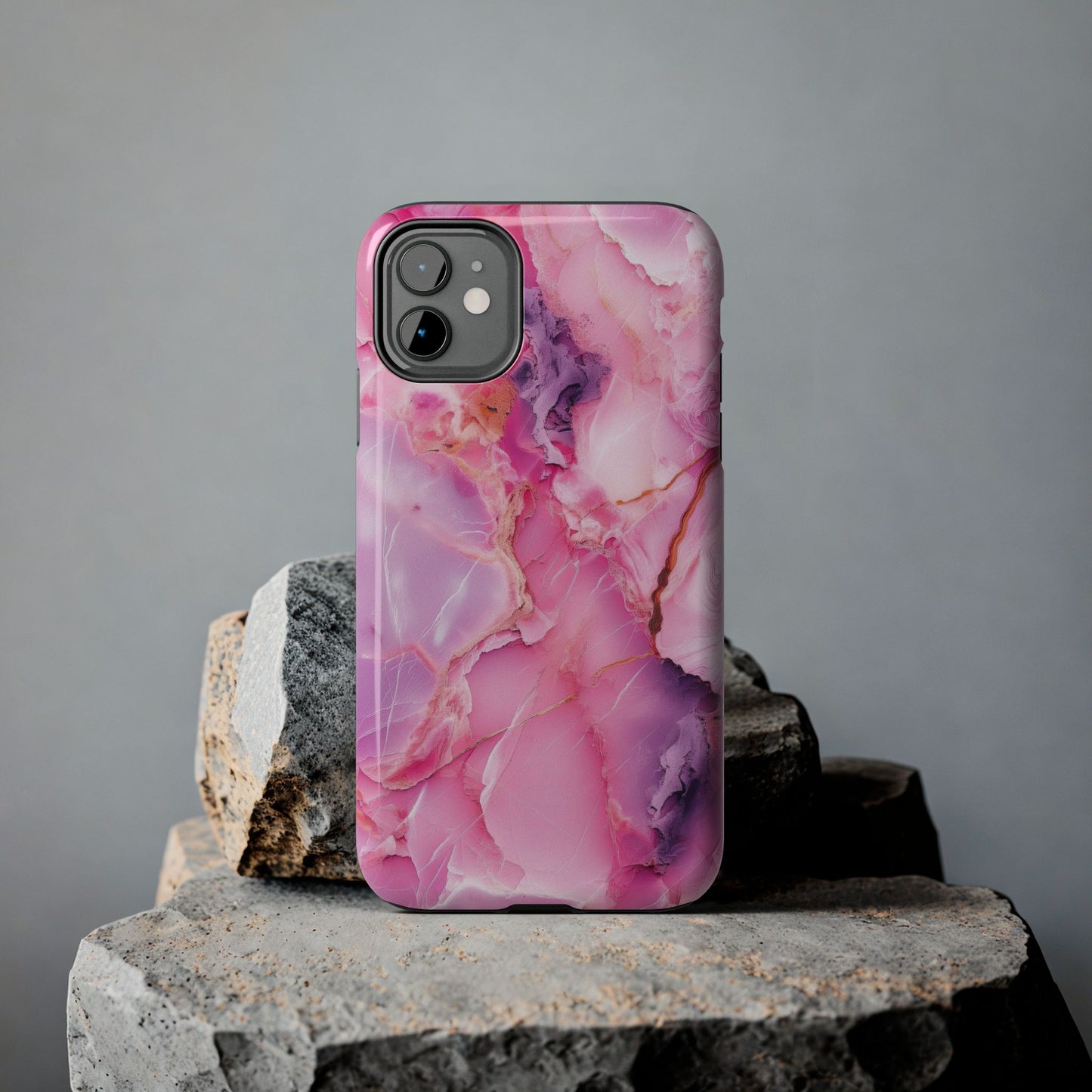 Pink Marble Tough Cases for iPhone, Stylish Protective Covers