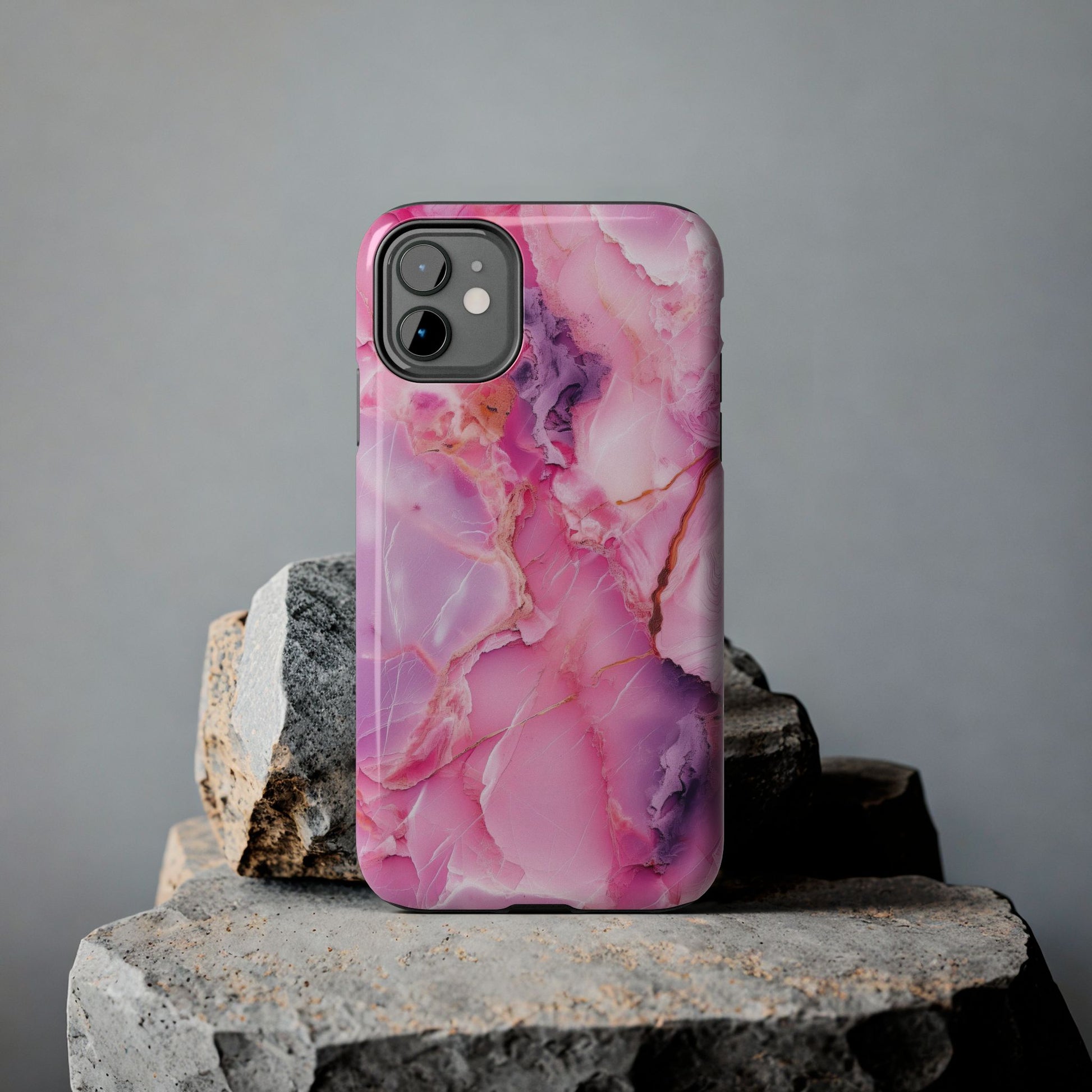 Pink Marble Tough Cases for iPhone, Stylish Protective Covers
