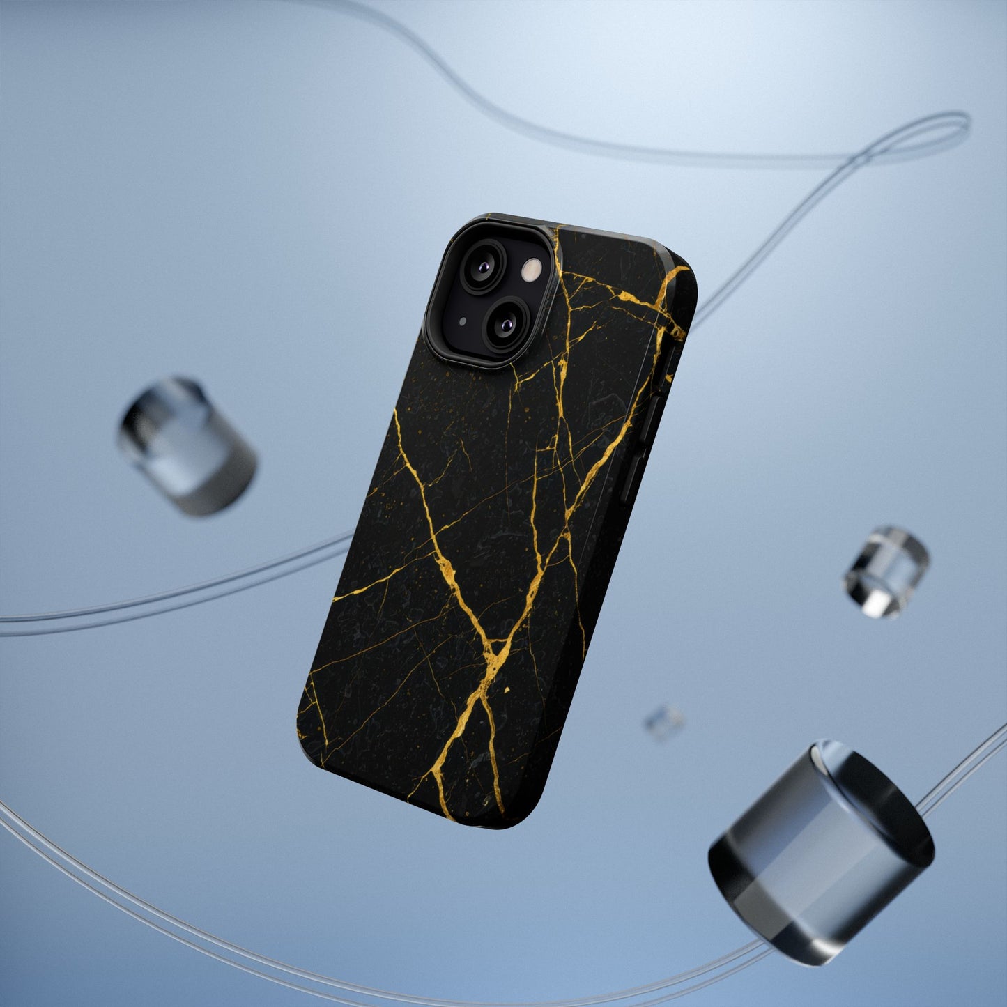 Luxury Black Marble Impact-Resistant iPhone