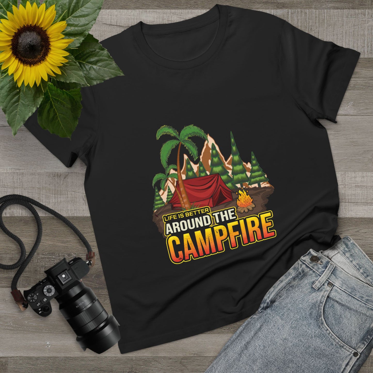 Women's Campfire Vibes Tee - Life is Better Around the Campfire Shirt
