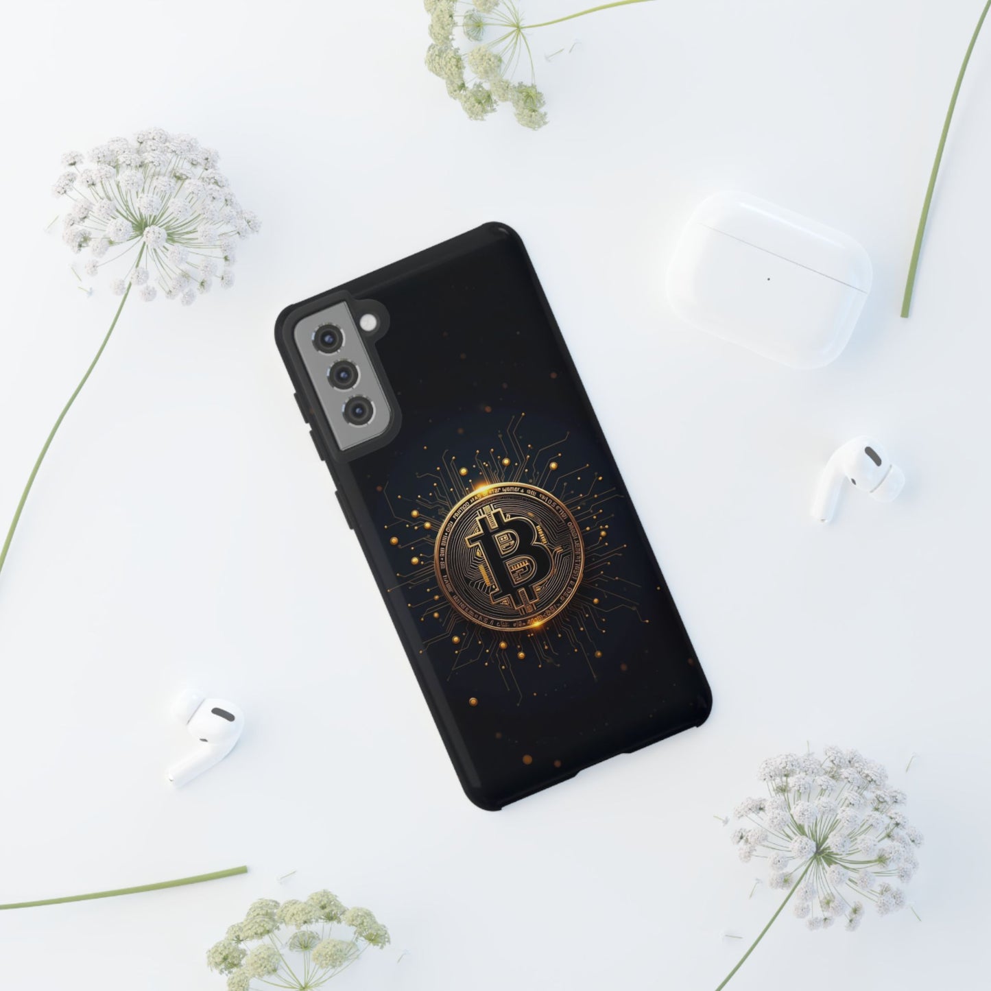 Bitcoin Samsung Tough Case for Smartphones, Crypto Lover Phone Accessory
