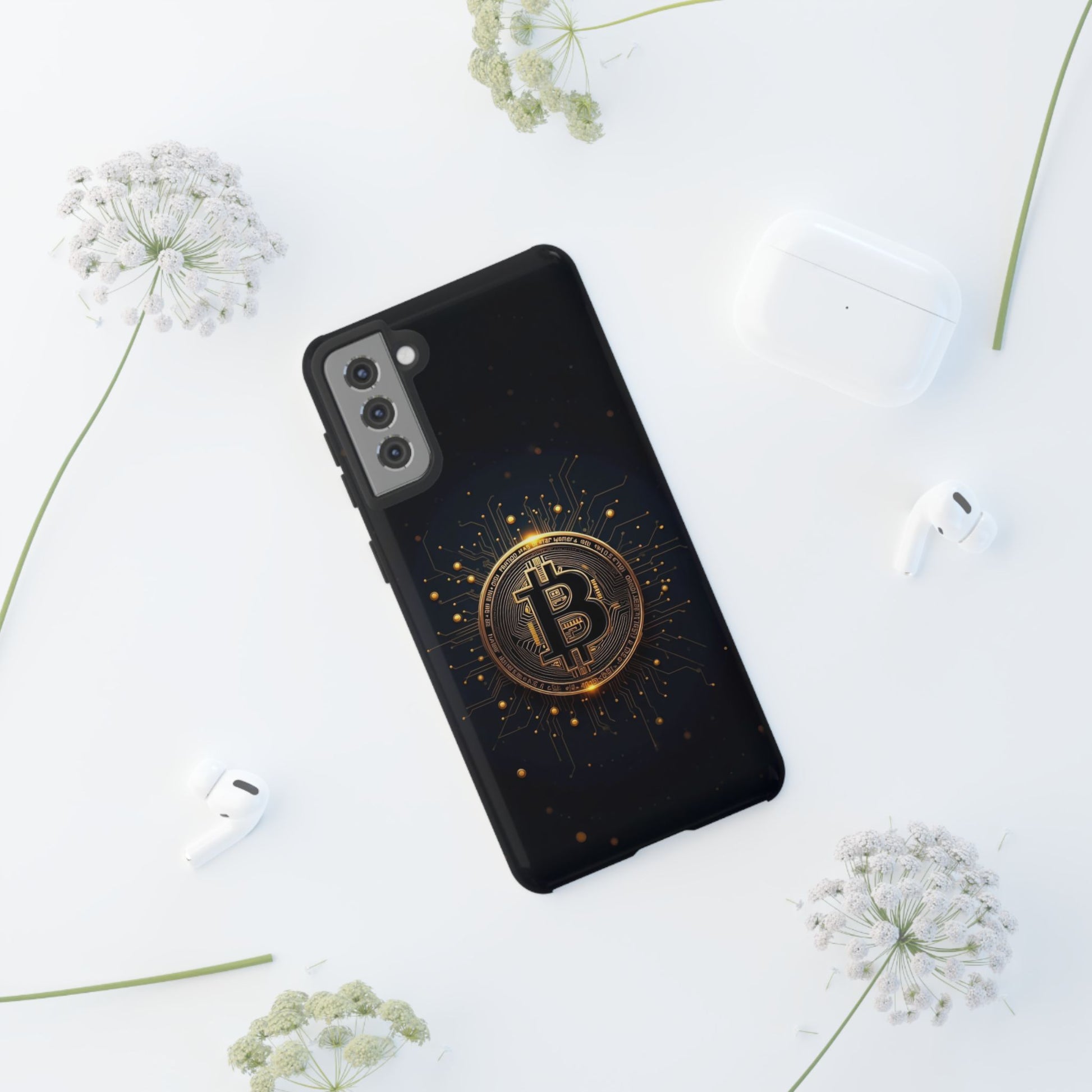 Bitcoin Samsung Tough Case for Smartphones, Crypto Lover Phone Accessory