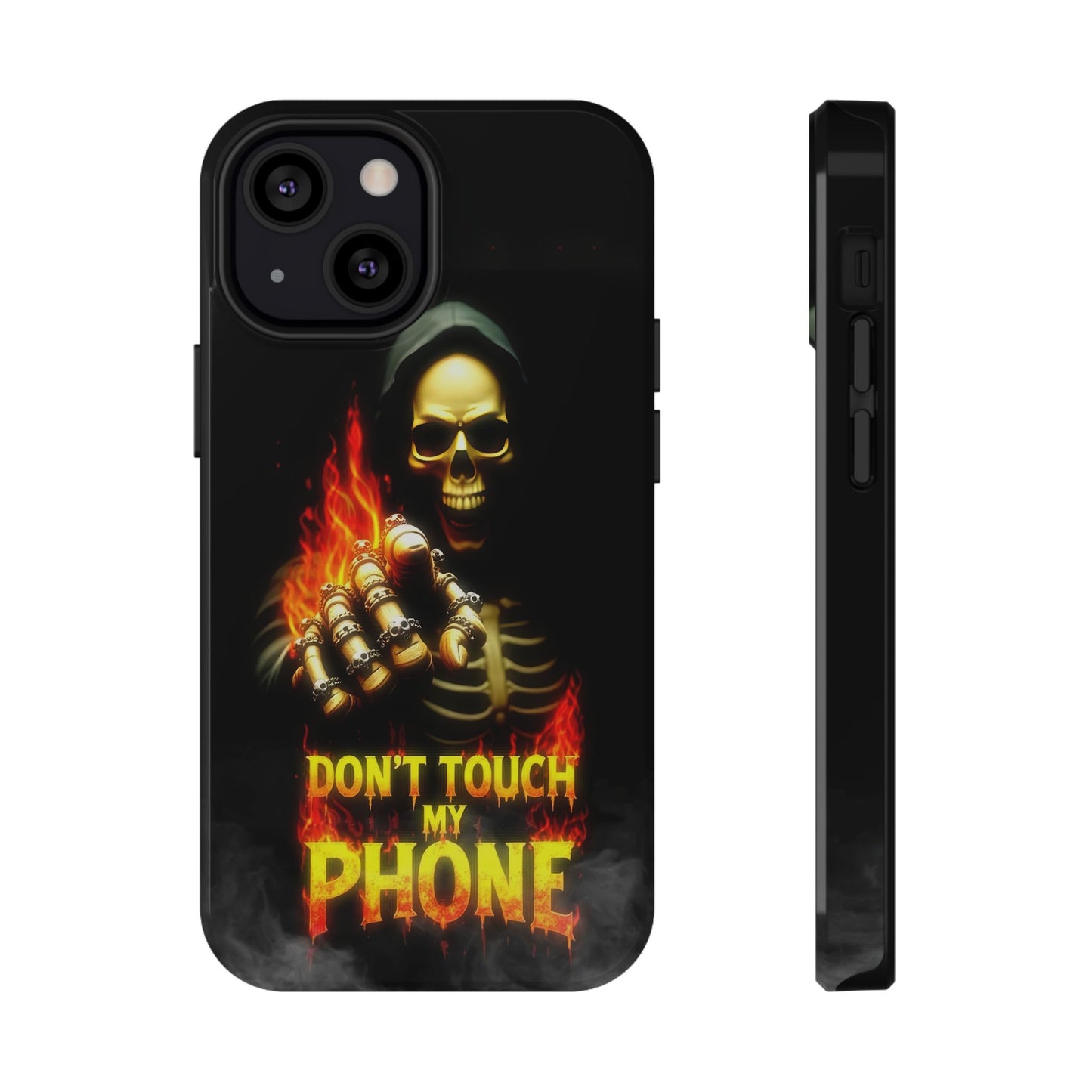 Skull Design Impact-Resistant iPhone Case, Don't Touch My Phone