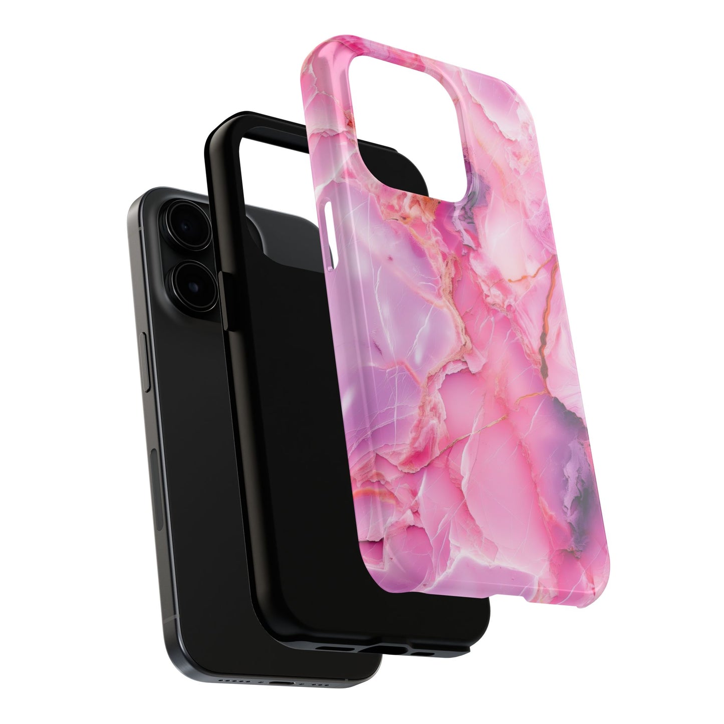 Pink Marble Tough Cases for iPhone, Stylish Protective Covers