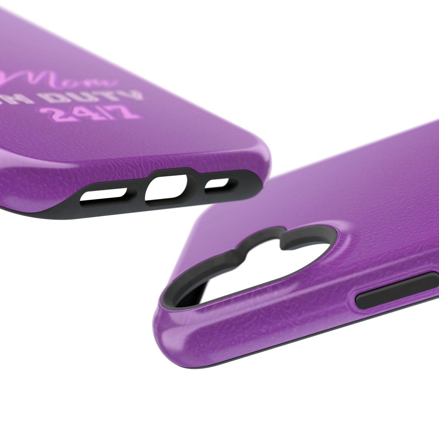 Mom On Duty Impact-Resistant Case, Purple Case for Mothers