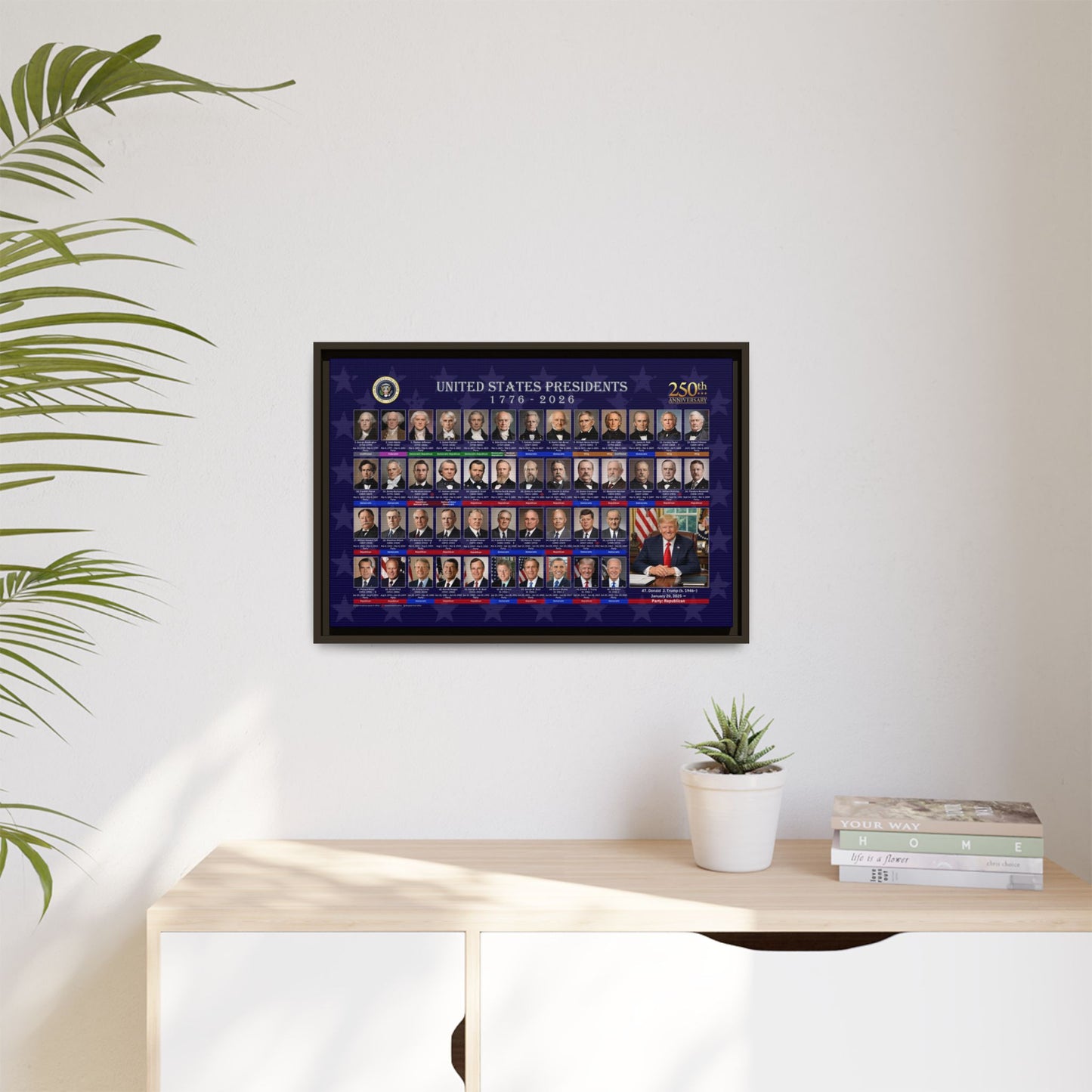 Presidential Portraits Canvas Art Print - US History Wall Decor