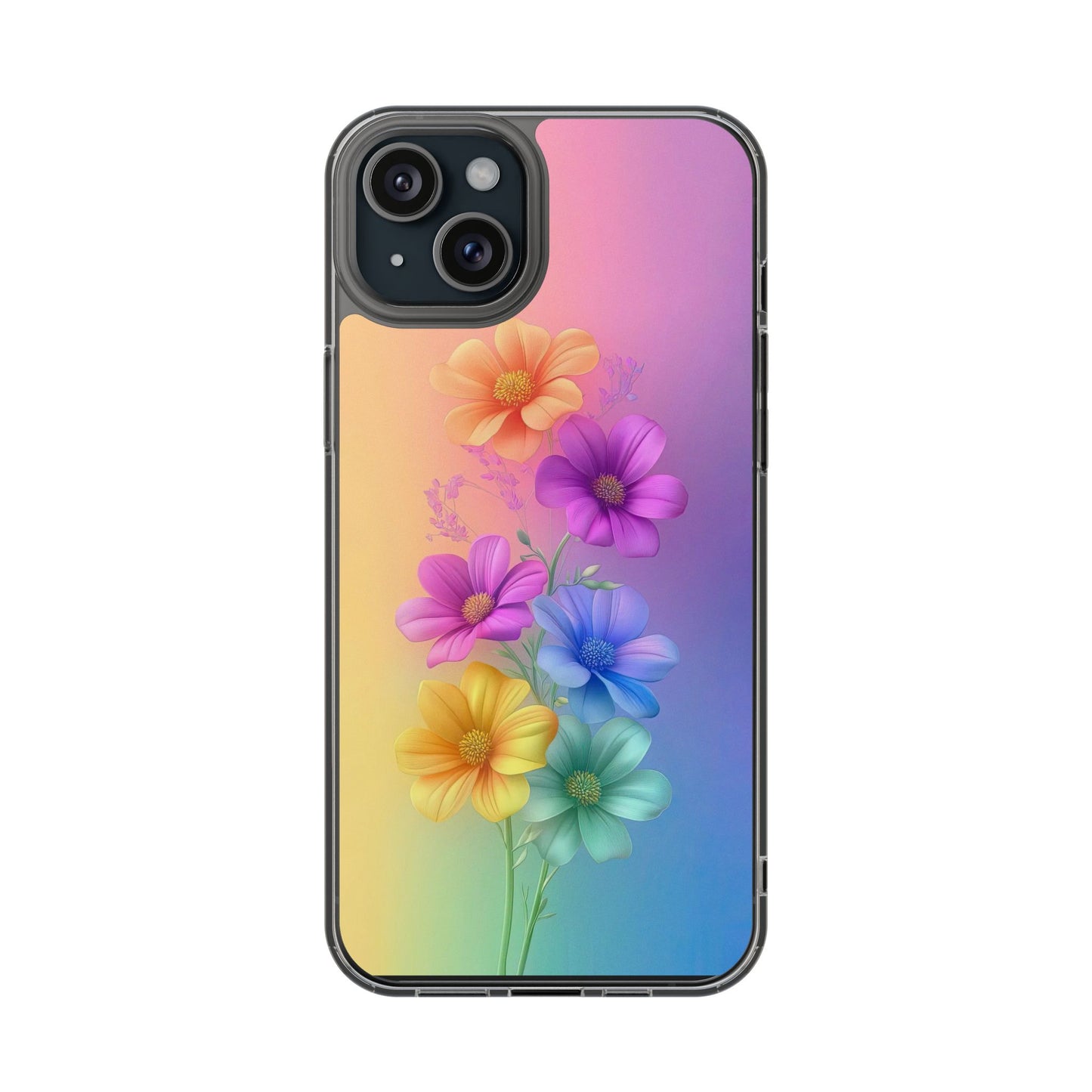 Floral Clear Phone Case – Colorful Flower Design