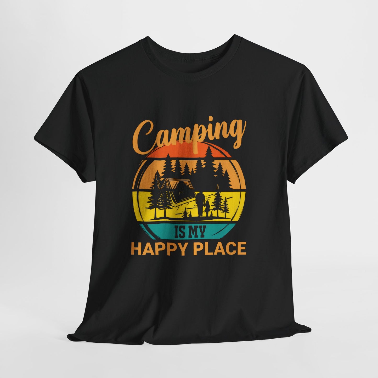 Camping Is My Happy Place Unisex Heavy Cotton Tee