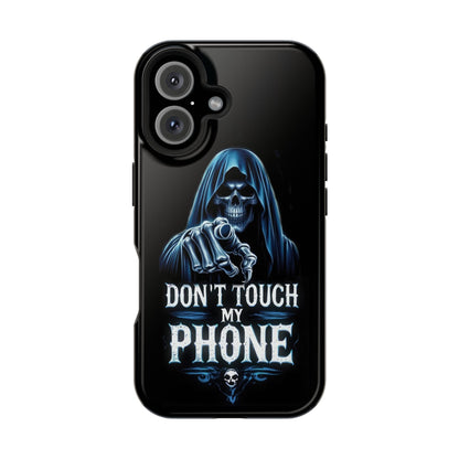 Gothic Magnetic iPhone Case: Don't Touch My Phone
