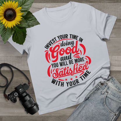 Inspirational Women's Maple Tee – Invest Your Time in Doing Good