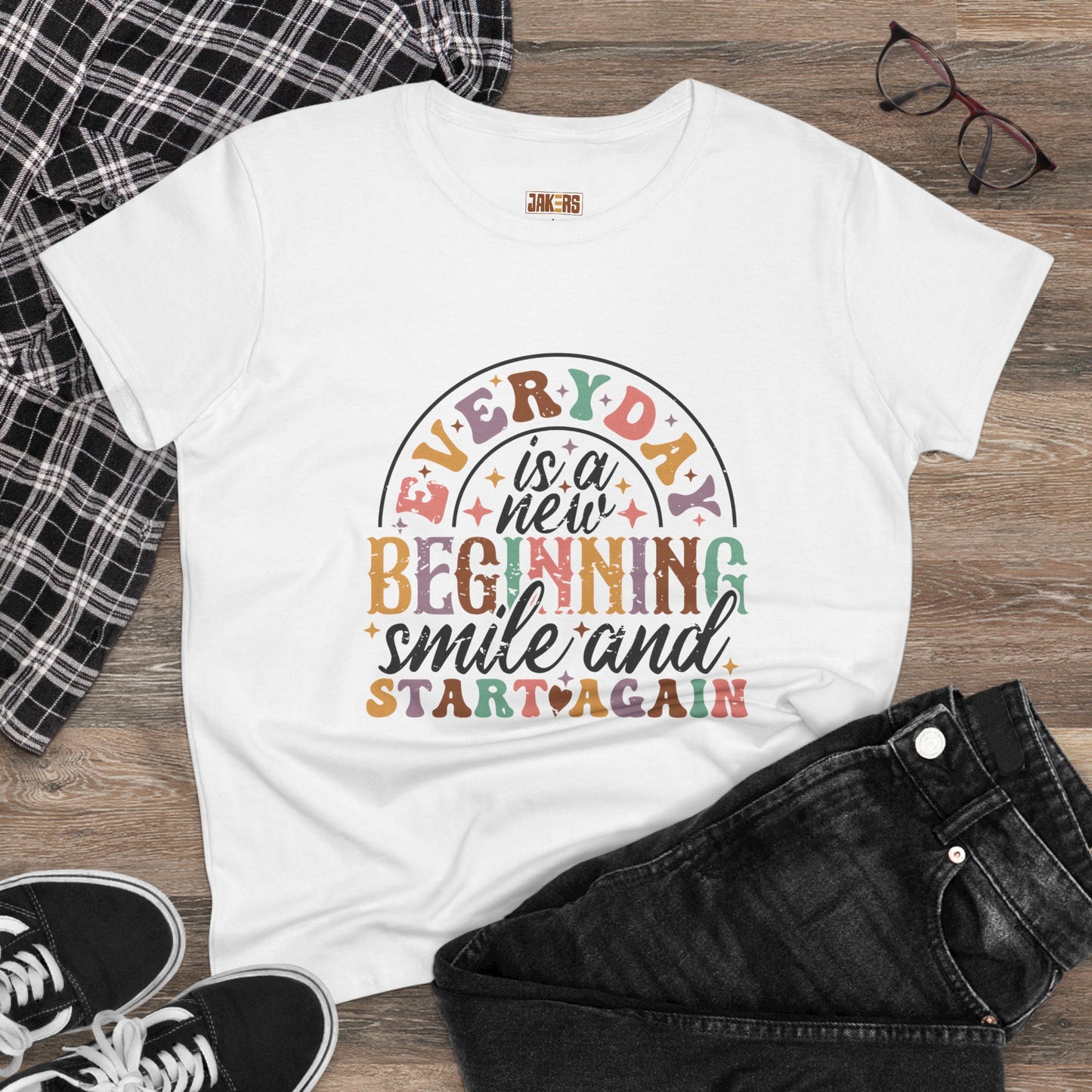 Everyday Inspiration Women’s Midweight Cotton Tee - New Beginnings & Smiles