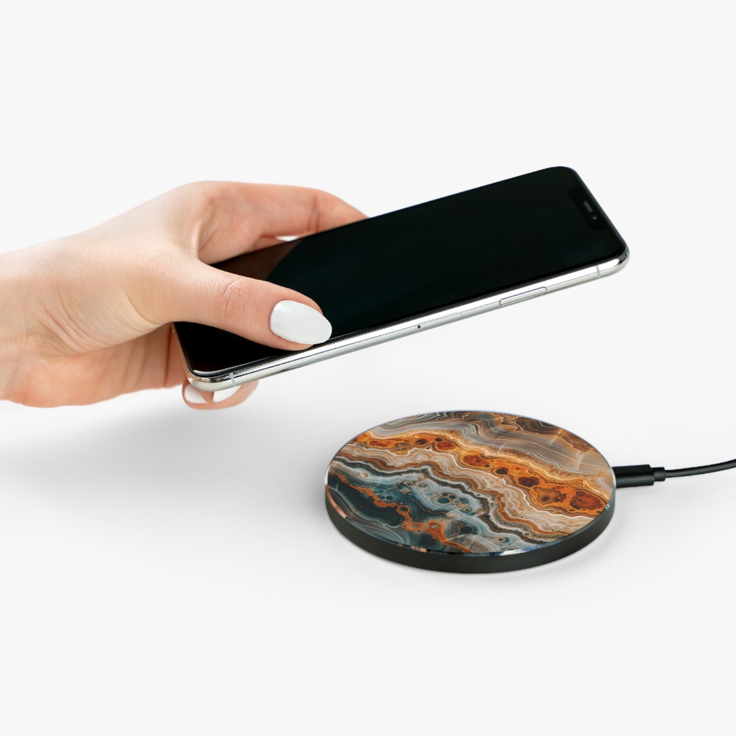 Unique Marble 10W Qi Certified Fast Wireless Charging Pad,  Modern & Stylish Design