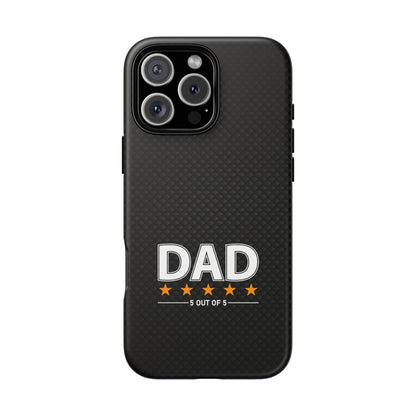5-Star Dad iPhone Case - Tough Black Cover for Father's Day