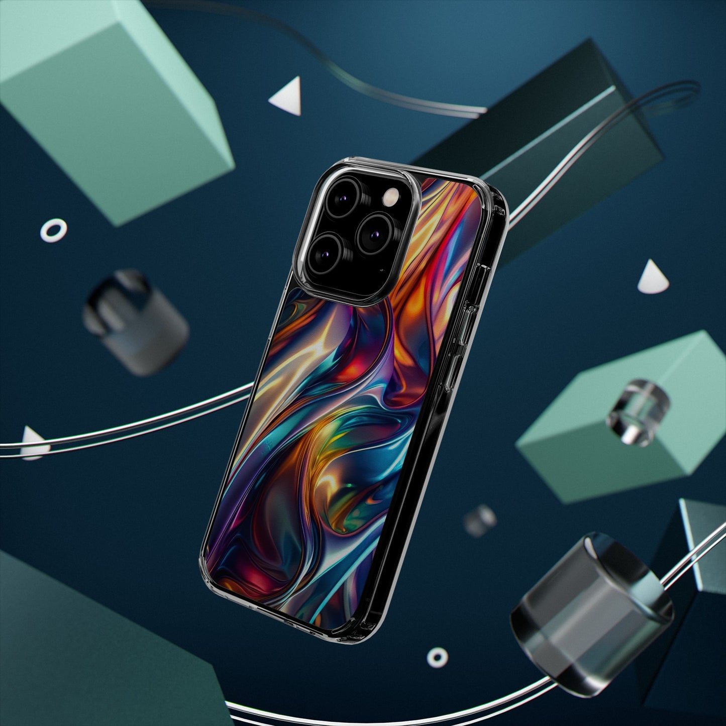 Colorful Clear Case for iPhone – Abstract Art Design