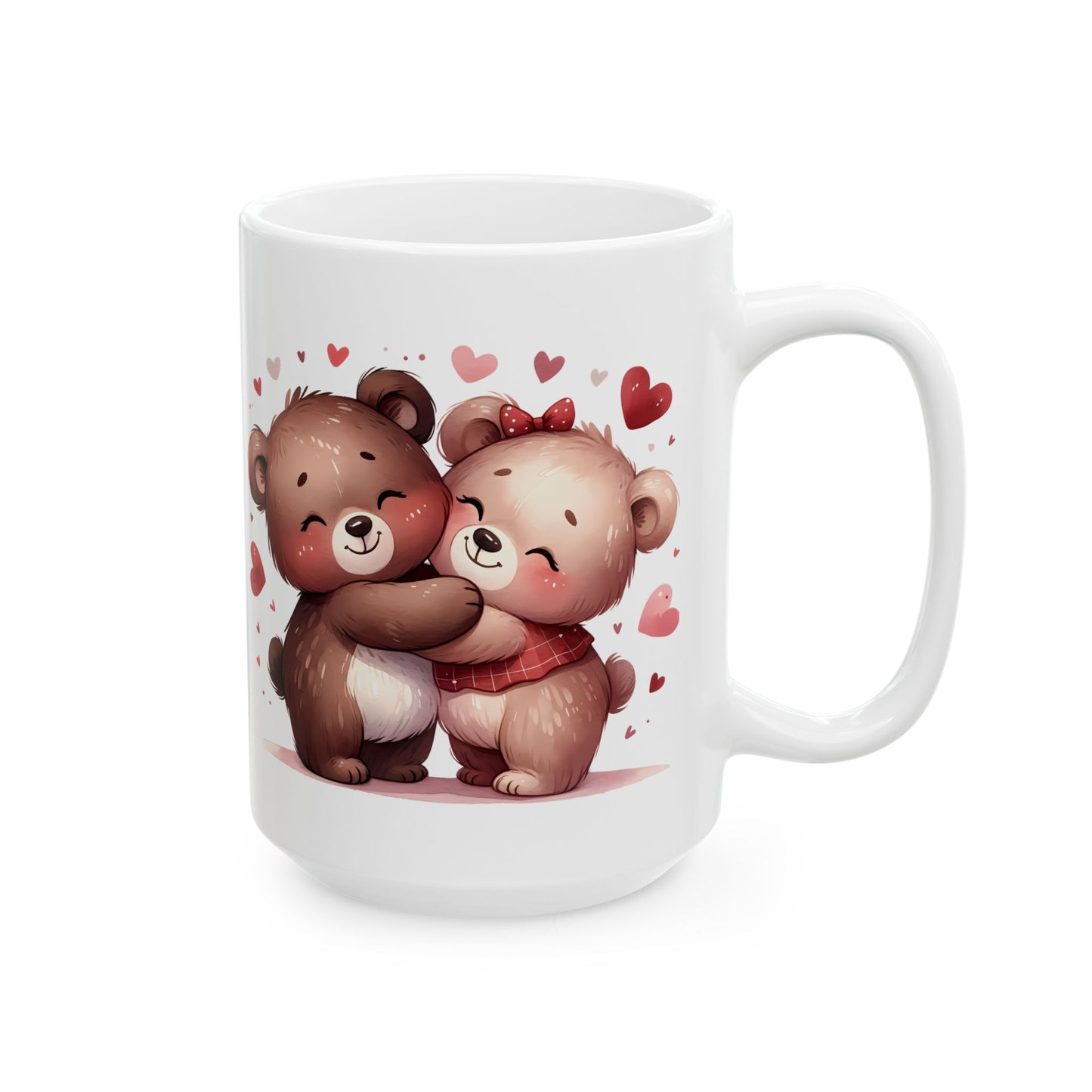 Cute Bear Love Ceramic Mug - Adorable 11oz & 15oz Heart Design