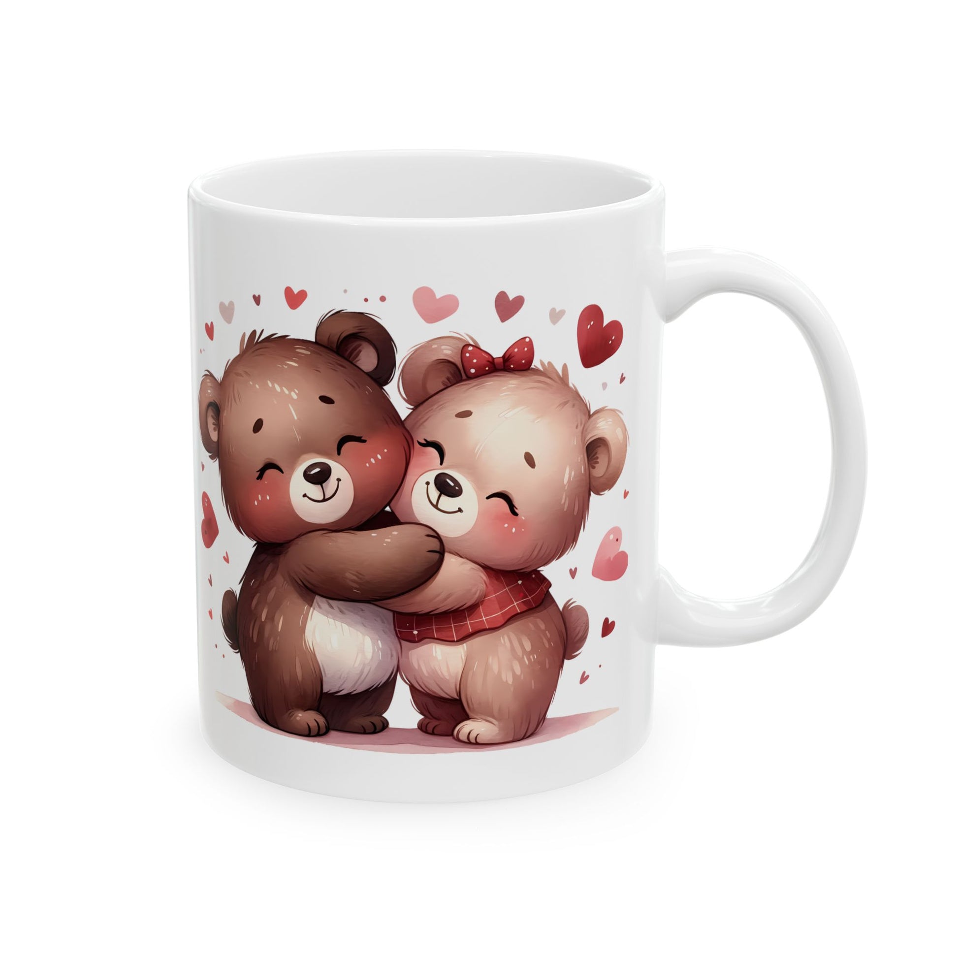 Cute Bear Love Ceramic Mug - Adorable 11oz & 15oz Heart Design