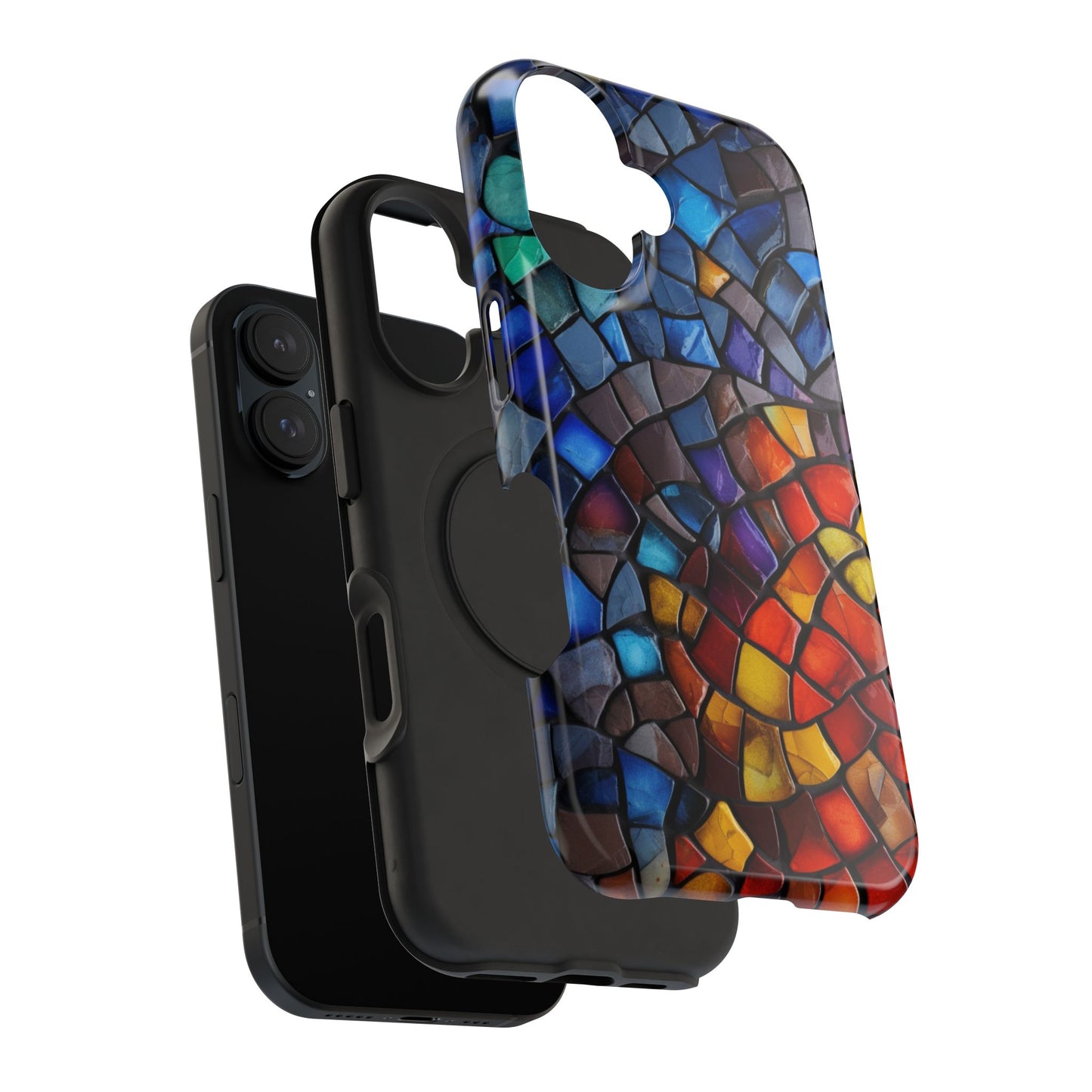 Stained Glass Impact-Resistant Phone Case, Colorful Phone Cover