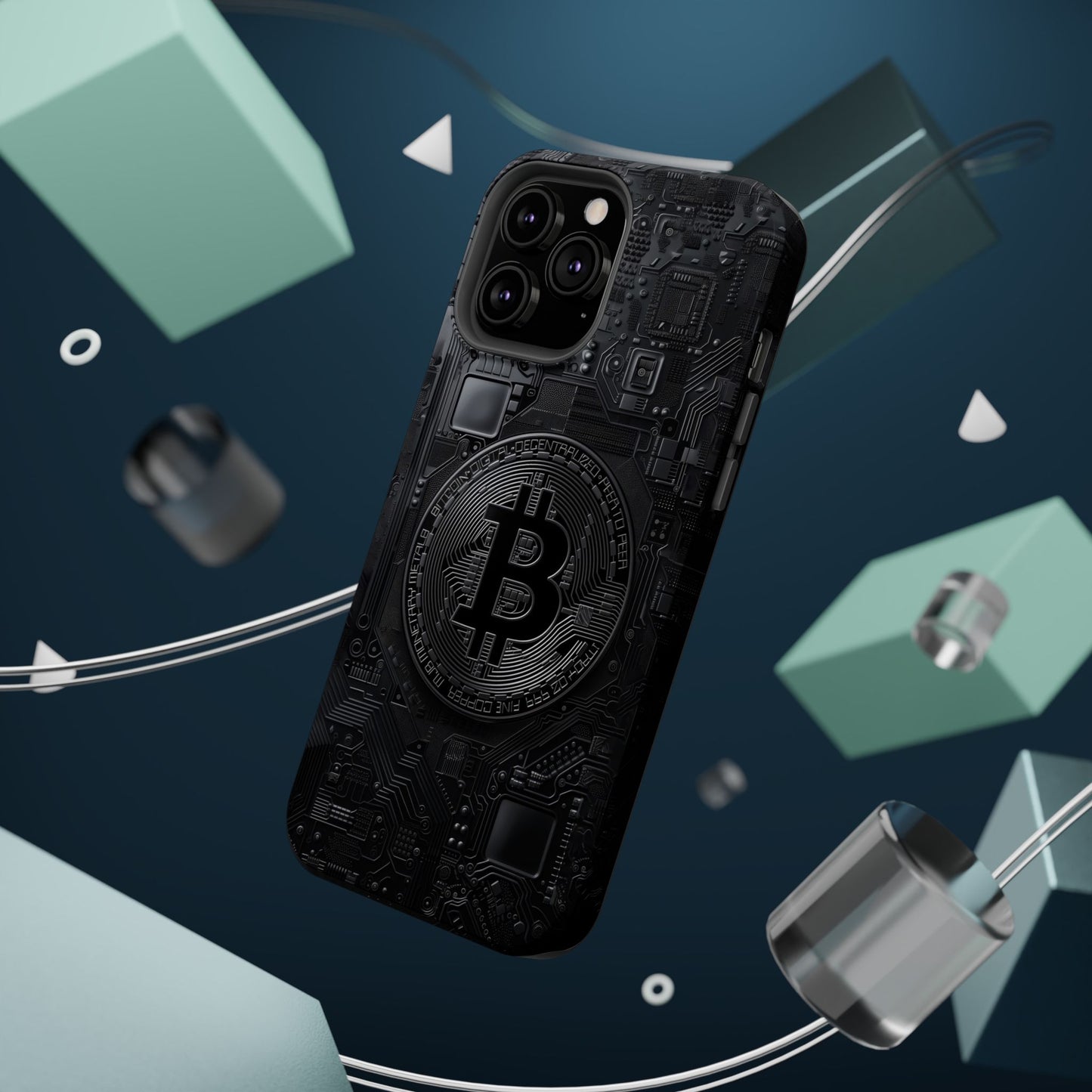 Black Bitcoin Magnetic iPhone Cases - Ideal for Tech Enthusiasts