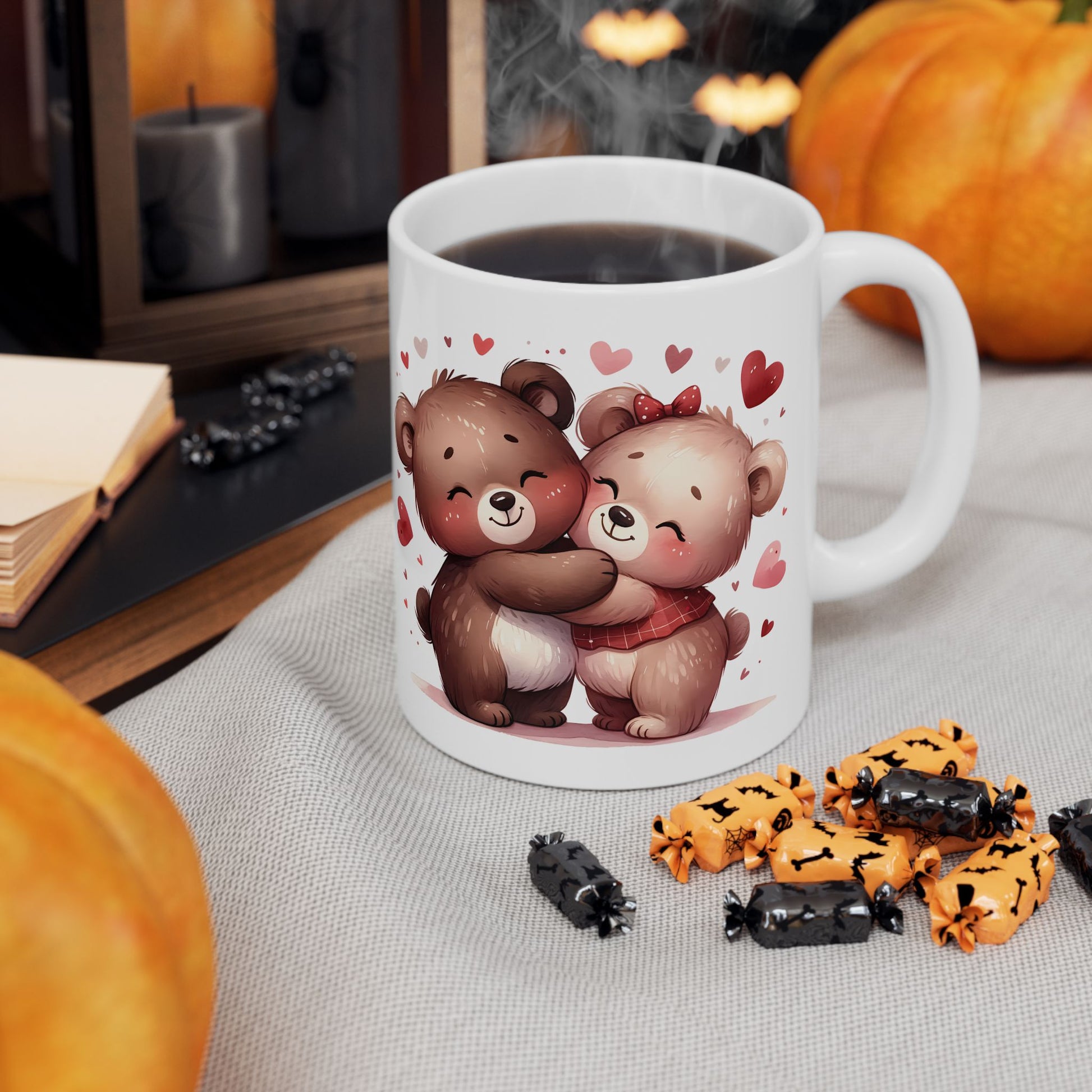 Cute Bear Love Ceramic Mug - Adorable 11oz & 15oz Heart Design