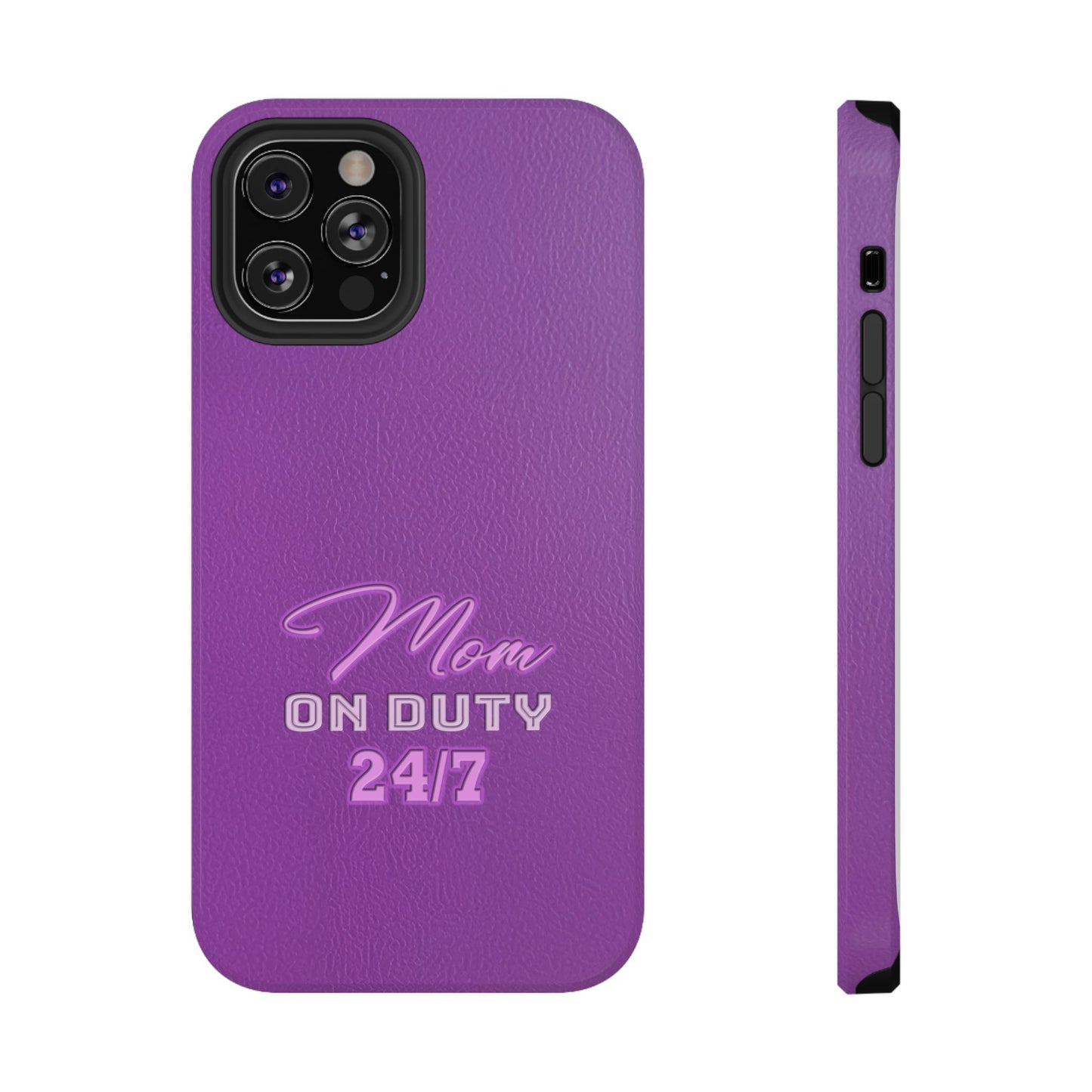 Mom On Duty Impact-Resistant Case, Purple Case for Mothers