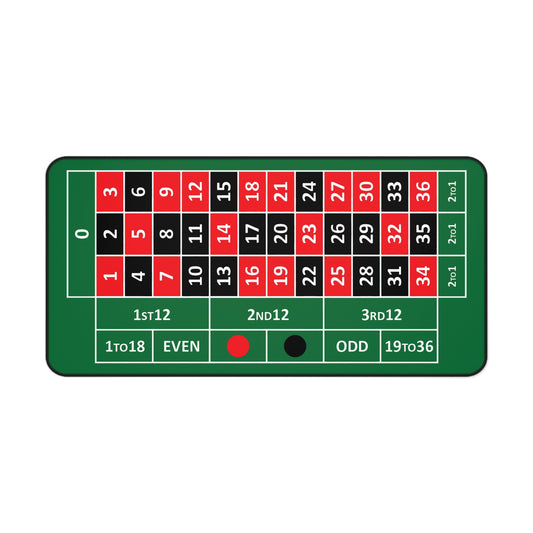 European Roulette Desk Mat — Casino-Themed Gaming/Office Mat
