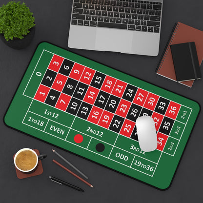 European Roulette Desk Mat — Casino-Themed Gaming/Office Mat