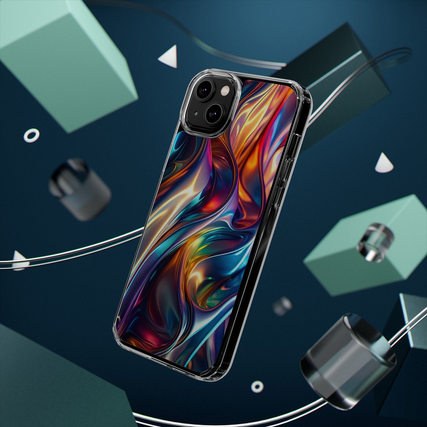 Colorful Clear Case for iPhone – Abstract Art Design