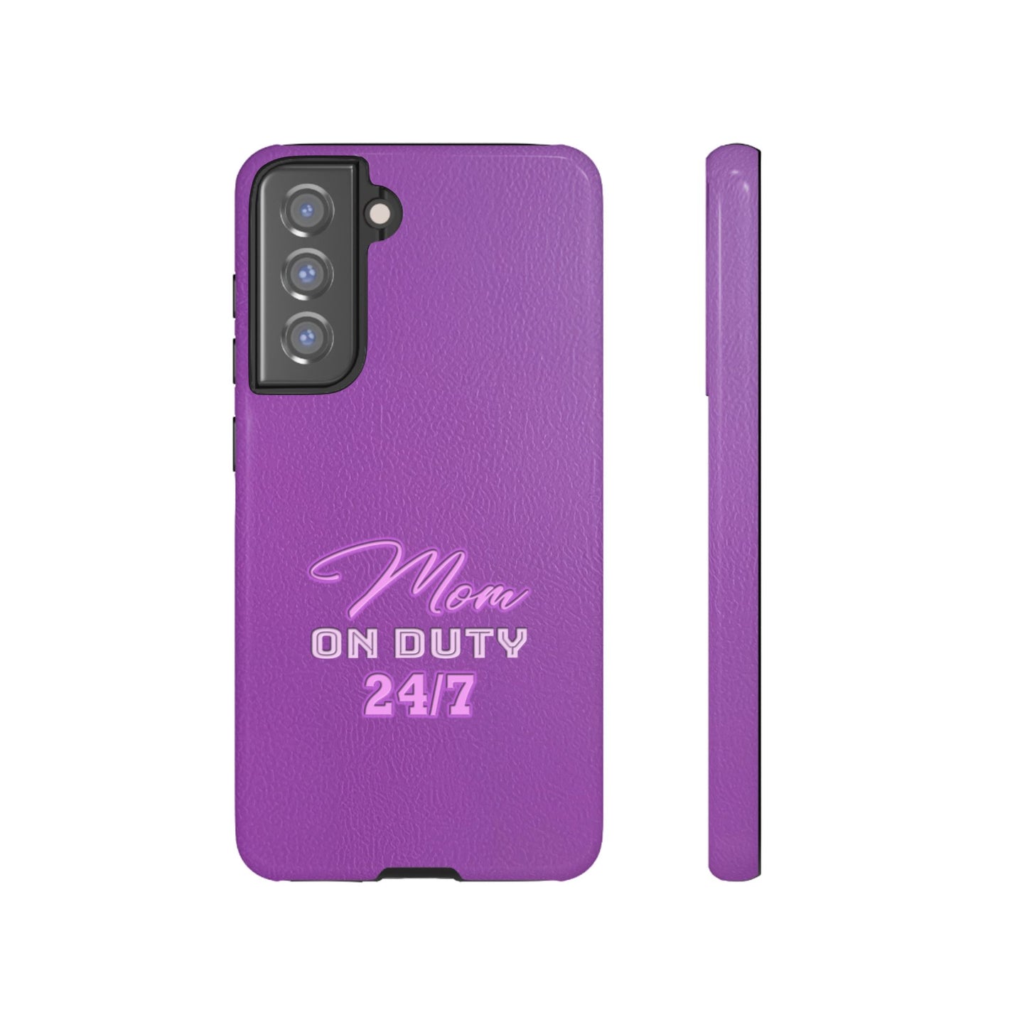 Mom On Duty Impact-Resistant Case, Purple Case for Mothers