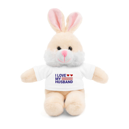 Stuffed Animal with "I love my husband" Tee, Gift for husband