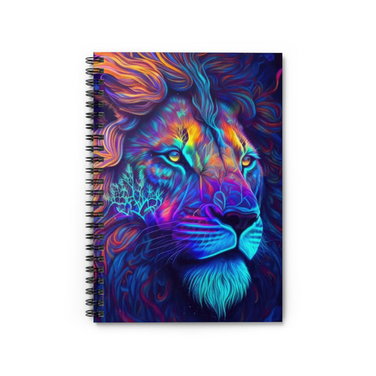 Vibrant Lion Spiral Notebook 6” x 8” – Colorful Art Journal
