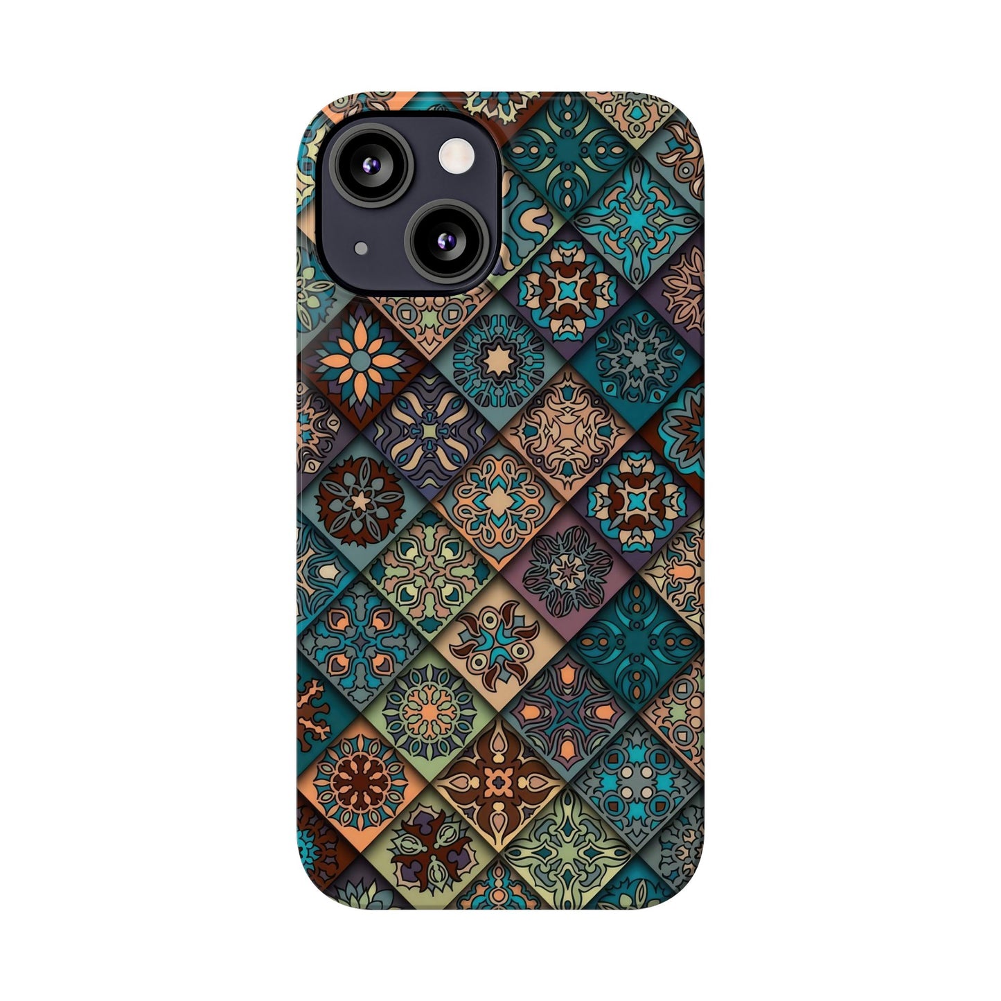 Aztec Geometric Slim Cases, Boho Blue