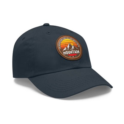 Mountain Adventure Dad Hat with Leather Patch