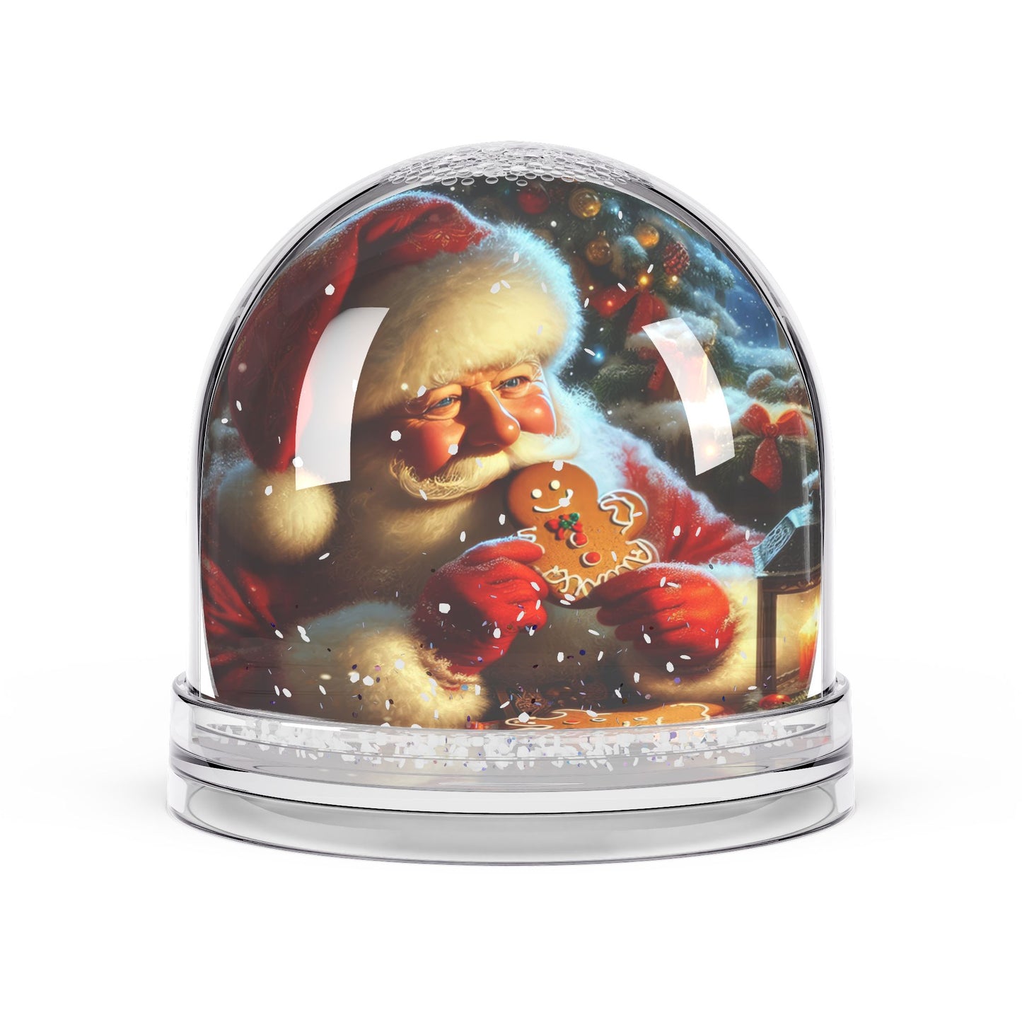 Sweet Moments: Santa and Gingerbread Snow Globe