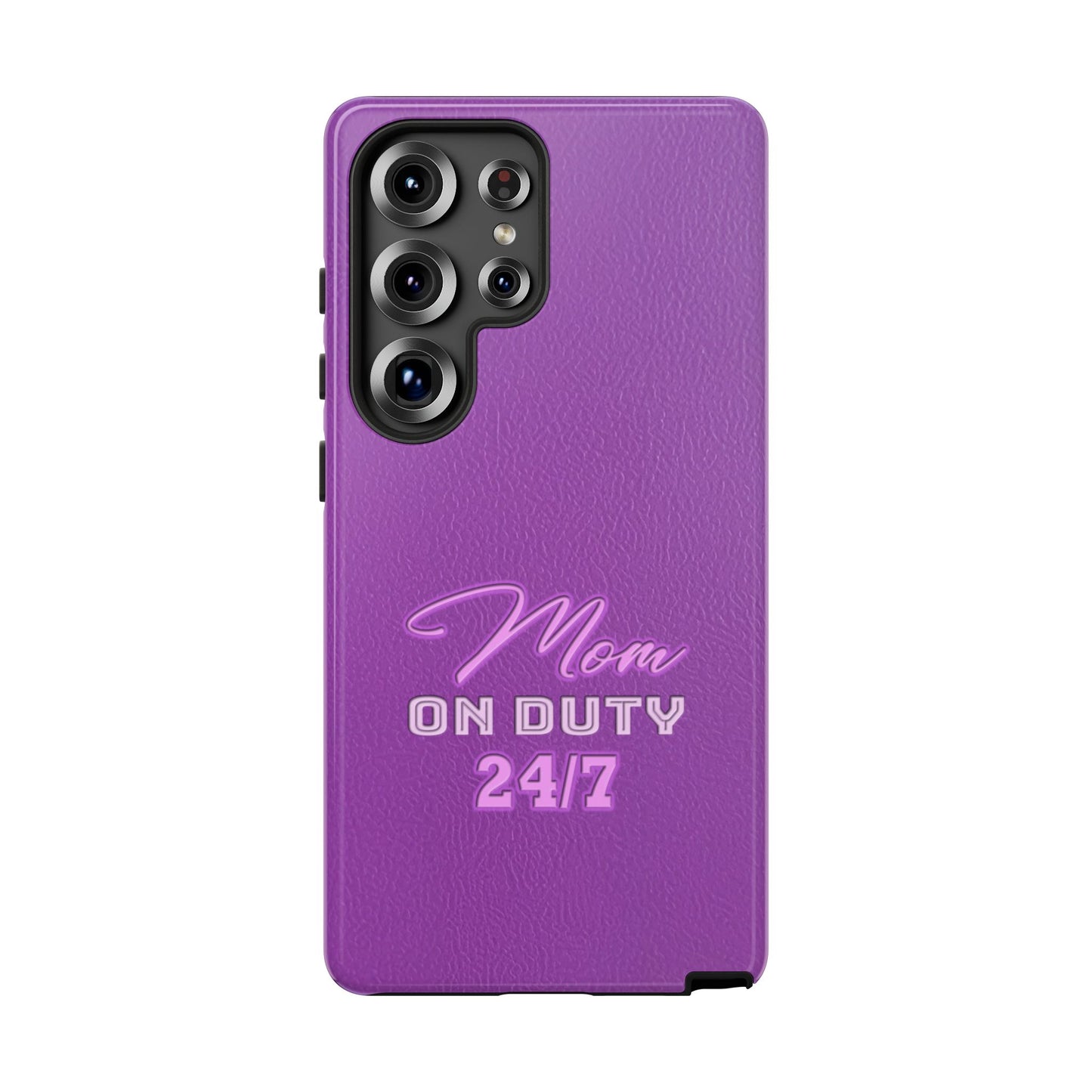 Mom On Duty Impact-Resistant Case, Purple Case for Mothers