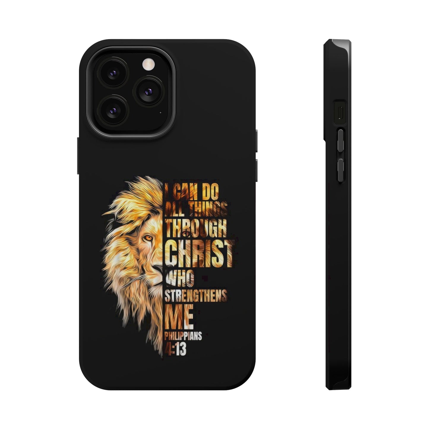 Inspirational Lion Magnetic iPhone Case, Strength & Faith, Christian Accessories