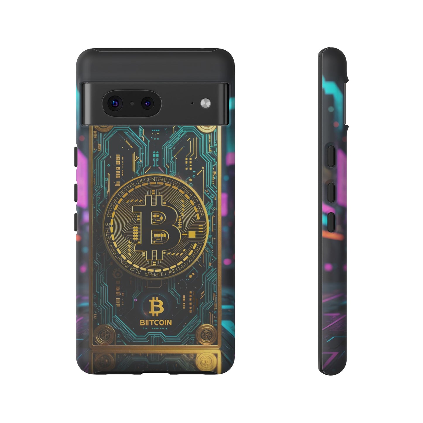 Bitcoin Google Pixel Phone Case - Tough Cases with Cryptocurrency Design