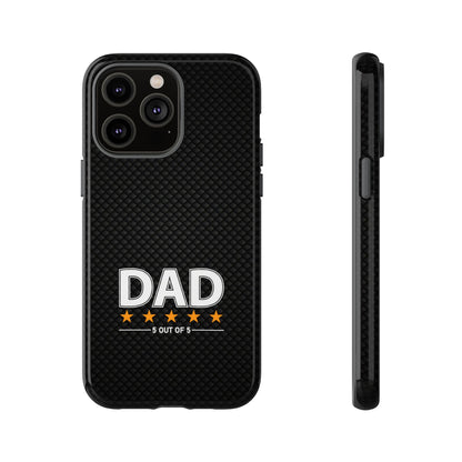 5-Star Dad iPhone Case - Tough Black Cover for Father's Day