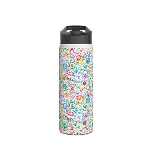 Flower Pop Stainless Steel Water Bottle, Standard Lid